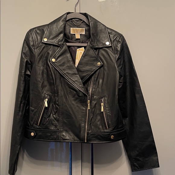 Michael Kors Jackets & Blazers - Michael Kors Black Leather Moto Jacket